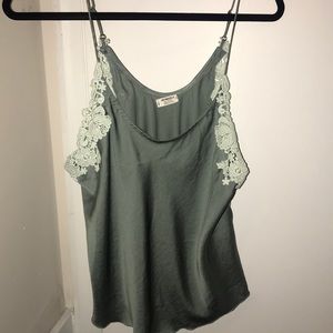 Free people intimately silk tank with lace on side